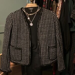Max Studio Black and White Textured Blazer